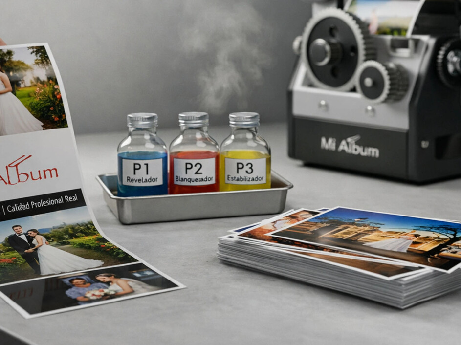 Impresión de fotos en papel de haluros de plata con proceso químico profesional y alta fidelidad de color